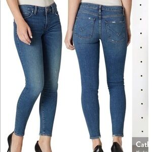 Hudson Medium Blue Wash Mid Rise Krista Super Skinny Jeans